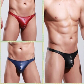 Hot Sell Faux Leather Mens Micro Thongs Men Underwear Sexy Man Thong Men's imitation leather paint PU panties T pants lingerie
Hot Sell Faux Leather Mens Micro Thongs Men Underwear Sexy Man Thong Men's imitation leather paint PU panties T pants lingerie