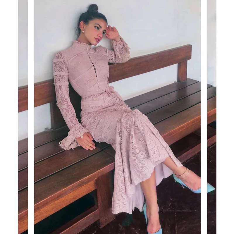 Elegant Pink Black Long Lace Dress New Fashion Long Sleeve Bodycon Maxi Mermaid Wedding Evening Party Dress Vestidos Wholesale
Elegant Pink Black Long Lace Dress New Fashion Long Sleeve Bodycon Maxi Mermaid Wedding Evening Party Dress Vestidos Wholesale