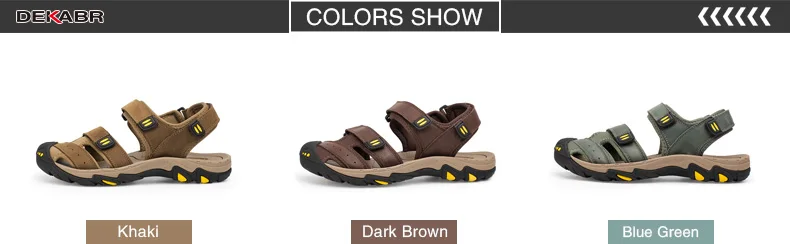 DEKABR New Fashion Summer Shoes Cow Leather Men Sandals Mens Casual Shoes Non-slip Rubber Soles Beach Shoes Plus Size 38 ~ 47 16
