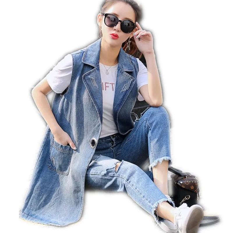 Plus Size 3XL Women Open Stitch Denim Vest 2019 Spring Autumn Medium-Long Vest Turn-Down Collar Women Fashion Casual Vest CQ1674
Plus Size 3XL Women Open Stitch Denim Vest 2019 Spring Autumn Medium-Long Vest Turn-Down Collar Women Fashion Casual Vest CQ1674