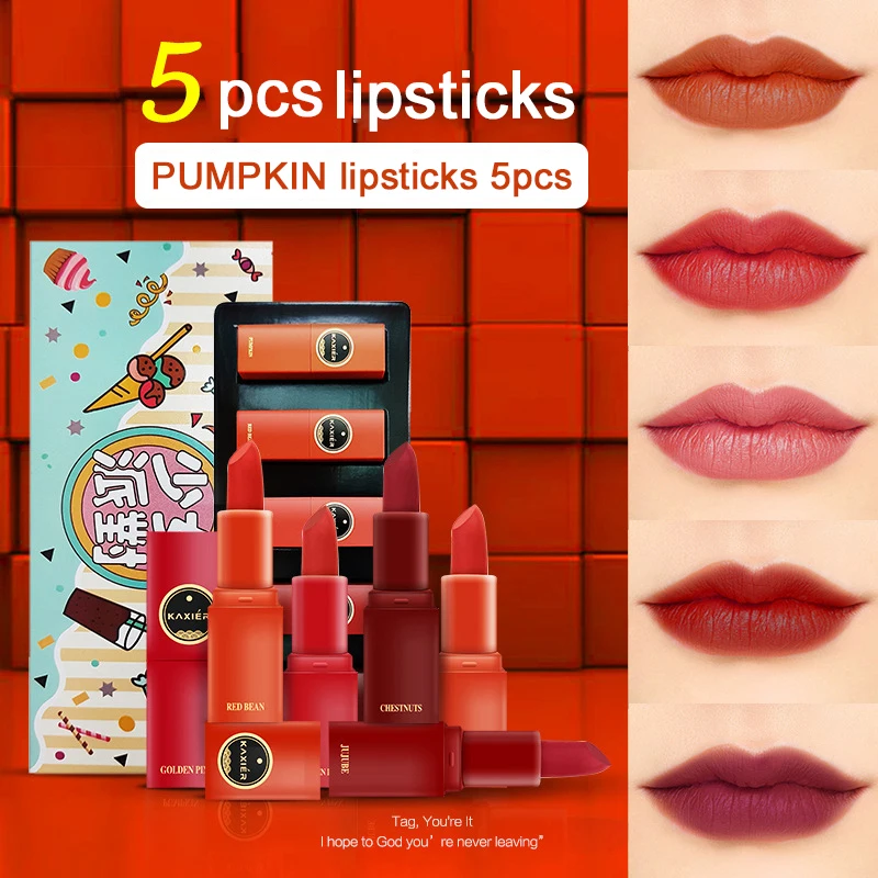 KAXIER Korean Cosmetics Mini Matte Lipstick Set 5color Nude Lipstick Waterproof Long Lasting Lip stick Beauty Makeup cosmetics
KAXIER Korean Cosmetics Mini Matte Lipstick Set 5color Nude Lipstick Waterproof Long Lasting Lip stick Beauty Makeup cosmetics