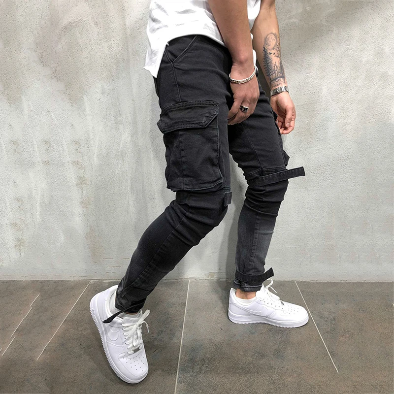 New Fashion Men's Slim Denim Jeans Black Feet Leisure Trouser Hip Hop Cargo Pants Streetwear Men Jeans Big Pocket Trousers
New Fashion Men's Slim Denim Jeans Black Feet Leisure Trouser Hip Hop Cargo Pants Streetwear Men Jeans Big Pocket Trousers