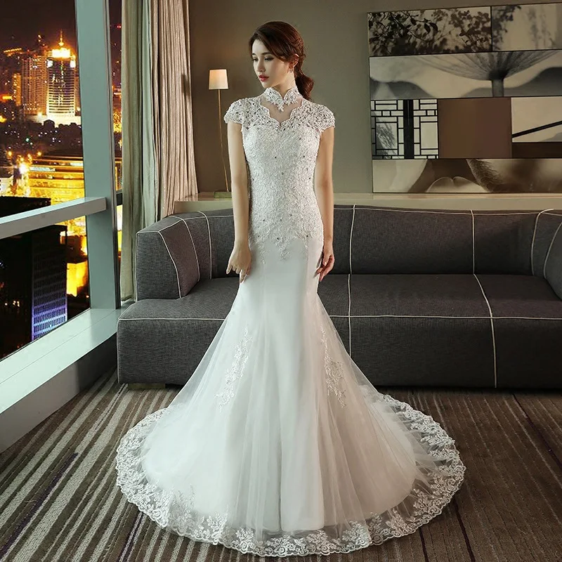 Vintage Vestido Noiva Sereia Court Train Wedding Dress Lace Mermaid Robe De Marriage Customized Bride Bridal Vestidos Brancos
Vintage Vestido Noiva Sereia Court Train Wedding Dress Lace Mermaid Robe De Marriage Customized Bride Bridal Vestidos Brancos