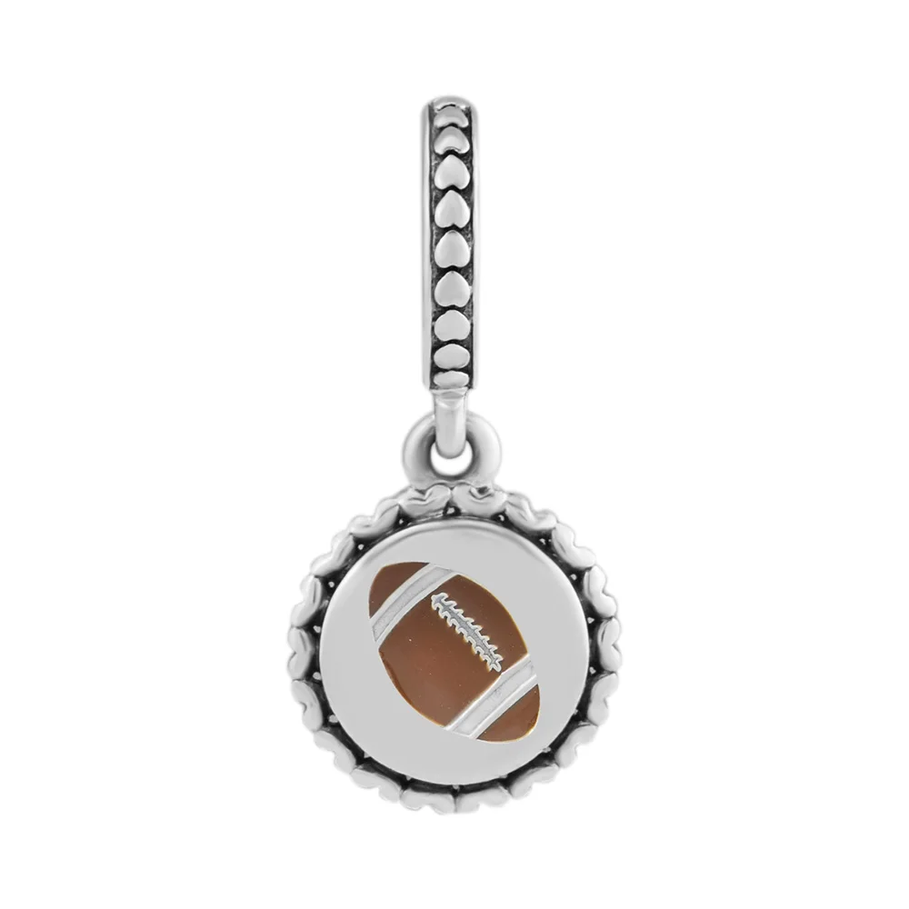 

Authentic 925 Sterling Silver Charm Mixed Enamel Football Dangle Beads for Jewelry Making Fits Original Charms Bracelet berloque