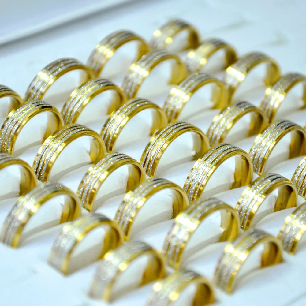 5Pcs Fashion Shiny Stripe Gold Stainless Steel Women's Rings for Women Jewelry Bulk Lots WholeSale LR4084
5Pcs Fashion Shiny Stripe Gold Stainless Steel Women's Rings for Women Jewelry Bulk Lots WholeSale LR4084
