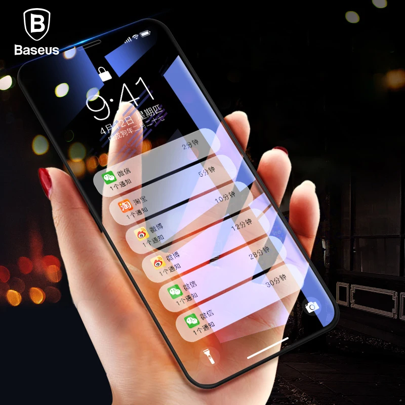 

Baseus 0.2mm Screen Protector For iPhone X 6D Full Cover 9H Toughened Tempered Glass For iPhone X 10 Front Protective Glass Film