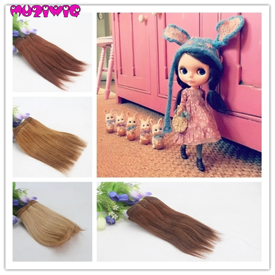 Аксессуары для парика muzi blyth 1 шт. 15*100 см шерстяная деталь кукольных волос с