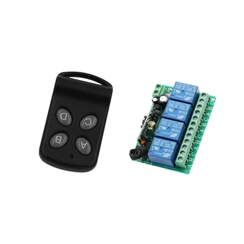 DC12V 4CH Relay 10A RF Wireless Remote Control Switch System Receiver & Transmitter Wireless Lighting Switch For Smart Home
DC12V 4CH Relay 10A RF Wireless Remote Control Switch System Receiver & Transmitter Wireless Lighting Switch For Smart Home
