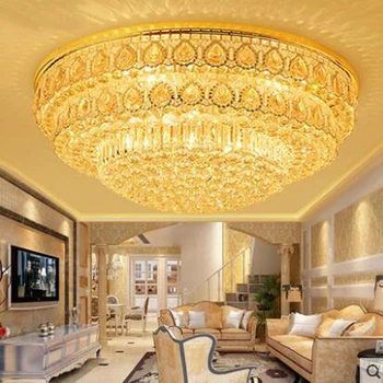 Modern golden led round crystal ceiling lamp atmospheric living room lamp round restaurant warm bedroom lighting fixture led
Modern golden led round crystal ceiling lamp atmospheric living room lamp round restaurant warm bedroom lighting fixture led