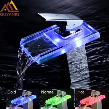 LED Change Bathroom Glass Basin Faucet Waterfall Basin Faucet Single Handle Water Tap Sink Mixer Tap Deck Mount 
LED Change Bathroom Glass Basin Faucet Waterfall Basin Faucet Single Handle Water Tap Sink Mixer Tap Deck Mount