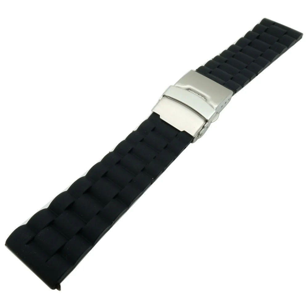 20 22 mm Model Silicone Gel Rubber Watch Band Strap Straight End Bracelet Stainless Steel Double Folding Clasp Watchband -1
20 22 mm Model Silicone Gel Rubber Watch Band Strap Straight End Bracelet Stainless Steel Double Folding Clasp Watchband -1