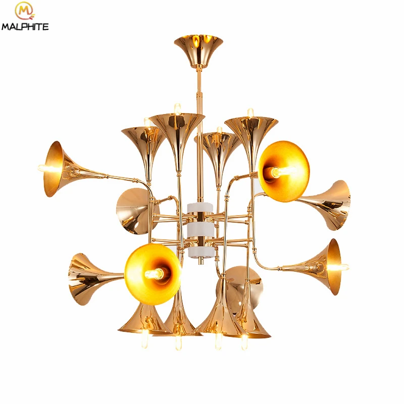 Modern Gold Trumpet LED Dendant Lights Delightfull Iron Retro Horn Pendant Lamp Luminaire Lndustrial cafe Decor Lighting Fixture
Modern Gold Trumpet LED Dendant Lights Delightfull Iron Retro Horn Pendant Lamp Luminaire Lndustrial cafe Decor Lighting Fixture