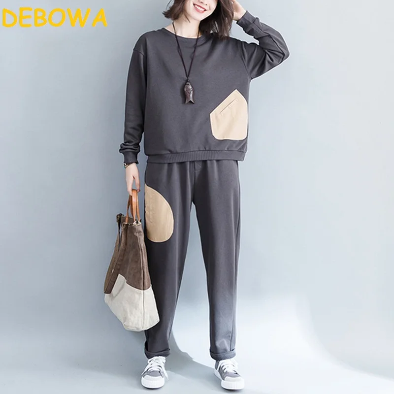 Debowa 2018 Autumn Loose Women's Set Cartoon Terry Sweatshirt SweatPants Large Size 2 Pcs Set Casual Oversize Cotton Women Suit
Debowa 2018 Autumn Loose Women's Set Cartoon Terry Sweatshirt SweatPants Large Size 2 Pcs Set Casual Oversize Cotton Women Suit