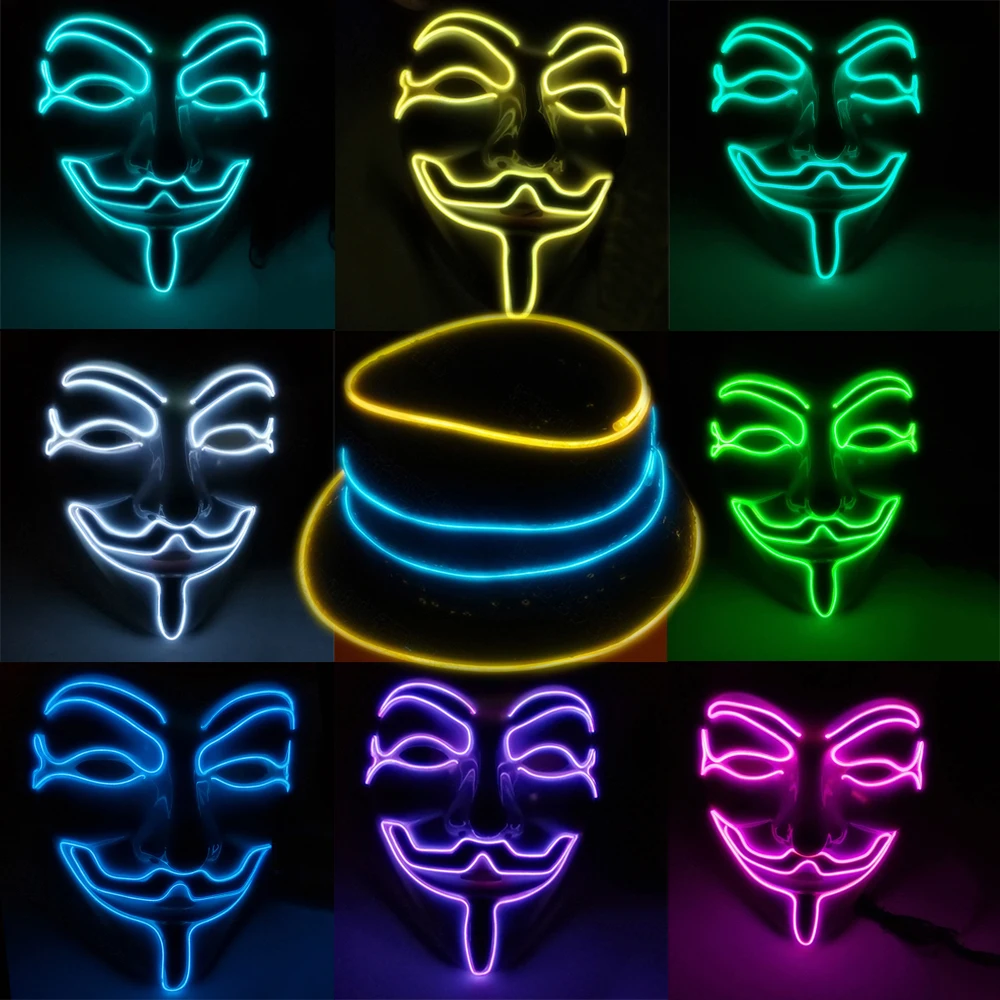 Halloween Mask LED Light Up Party Masks The Purge Election Year Great Funny Masks Festival Cosplay Costume Supplies Glow In Dark
Halloween Mask LED Light Up Party Masks The Purge Election Year Great Funny Masks Festival Cosplay Costume Supplies Glow In Dark