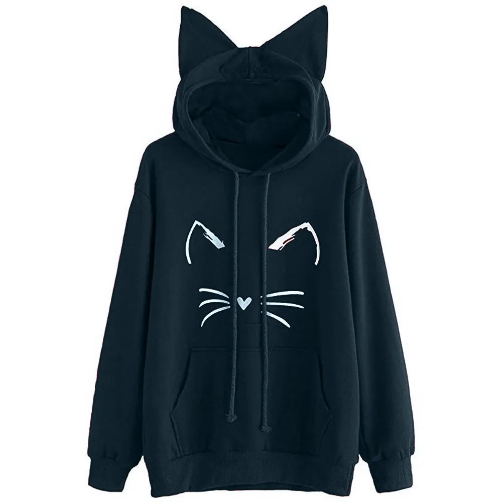 Fashion Womens Cat Ear Solid Hoodies Casual Autumn Winter Long Sleeve Sweatshirt Pullover Tops Clothes 2018 moletom feminino
Fashion Womens Cat Ear Solid Hoodies Casual Autumn Winter Long Sleeve Sweatshirt Pullover Tops Clothes 2018 moletom feminino