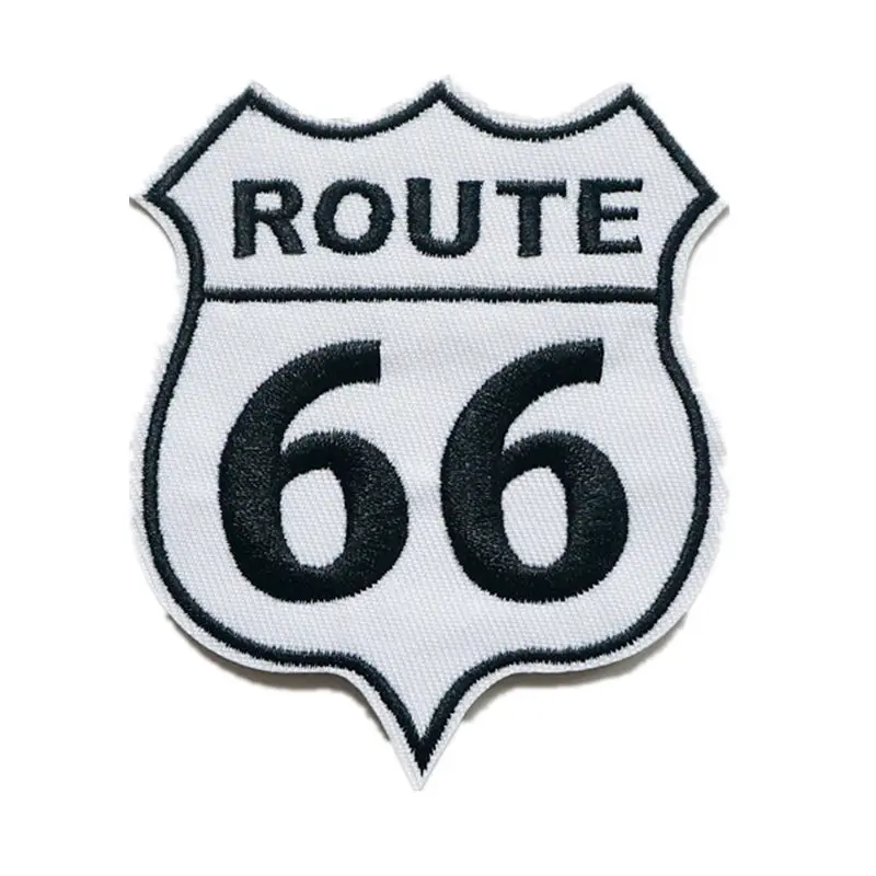 Вышитые буквы нашивки Route 66 вышивка утюгом на белом вышитые для сумок джинсов