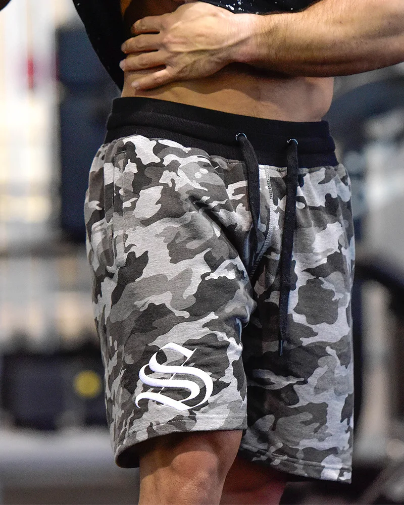 Men's Army Camouflage Shorts With Pockets Bodybuilding Clothing Men