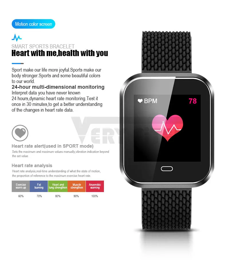 VERYFiTEK Leopard Sport Smart Watch Blood Pressure Heart Rate Monitor Fitness Tracker Men Women Smartwatch for IOS Android (4)
