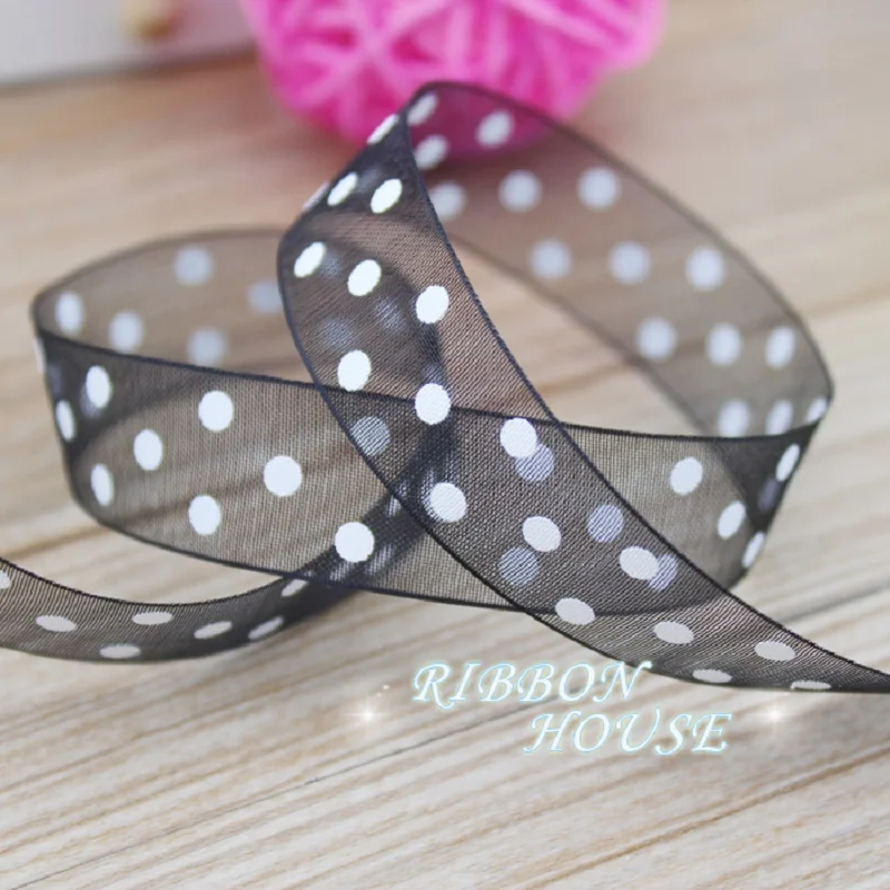 (10 yards/lot) Black printed organza colored dots ribbon gift wrap decoration ribbons
(10 yards/lot) Black printed organza colored dots ribbon gift wrap decoration ribbons
