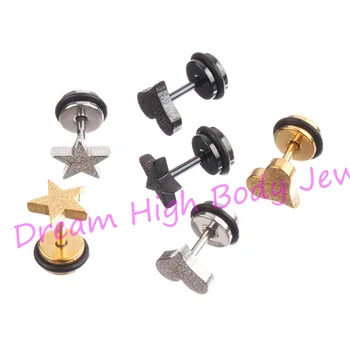 HENGKE Jewelry Five Star Ear bone Stud Nail Heart Fancy Frosted Screw Barbell Ear Cartilage Tragus 316L Stainless Steel Punk
HENGKE Jewelry Five Star Ear bone Stud Nail Heart Fancy Frosted Screw Barbell Ear Cartilage Tragus 316L Stainless Steel Punk