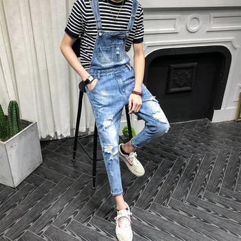 Summer New Mens Bib Overalls Fashion Slim Ankle Length Denim Overalls Super Handsome Youthful Denim Jumpsuit High Quality
Summer New Mens Bib Overalls Fashion Slim Ankle Length Denim Overalls Super Handsome Youthful Denim Jumpsuit High Quality