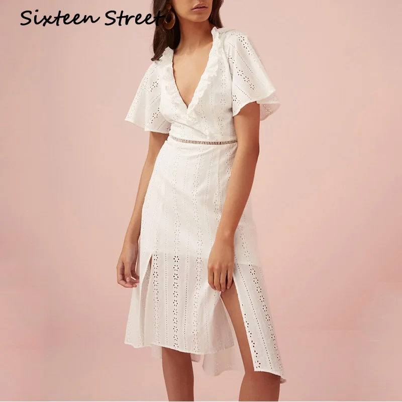 Woman clothing V-neck ruffle yellow cotton asymmetric dress Woman runway short sleeve Summer white mid-calf dress vestidos 2019
Woman clothing V-neck ruffle yellow cotton asymmetric dress Woman runway short sleeve Summer white mid-calf dress vestidos 2019