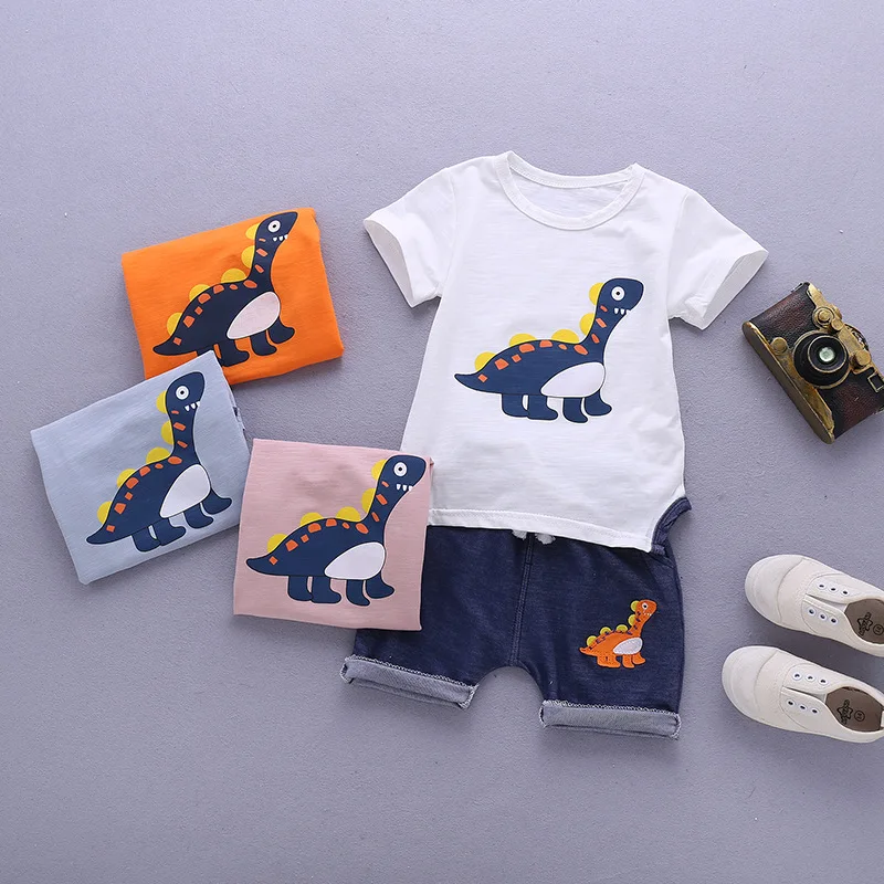 2019 New Cartoon dinosaur Baby Clothes Baby Boy Clothes Set Cotton casual short sleeve+Pants 2 pieces Clothes Sets
2019 New Cartoon dinosaur Baby Clothes Baby Boy Clothes Set Cotton casual short sleeve+Pants 2 pieces Clothes Sets