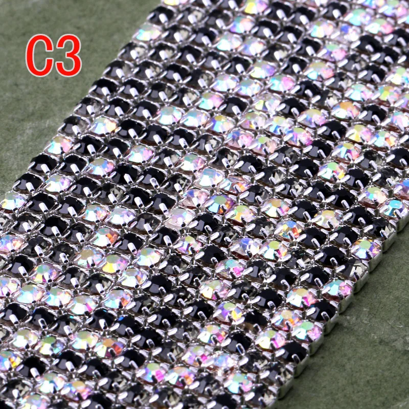 Factory sales Level A Crystal rhinestone chain 2mm 10yards/roll Color mixing
Factory sales Level A Crystal rhinestone chain 2mm 10yards/roll Color mixing