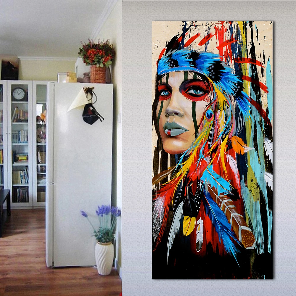 JQHYART Portrait Canvas Art Wall Pictures For Living Room Indian Woman Feathered Pride Painting Home Decor Printed
JQHYART Portrait Canvas Art Wall Pictures For Living Room Indian Woman Feathered Pride Painting Home Decor Printed