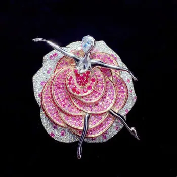 Ballerina Girl Brooch Dancer S925 Sterling Silver Accessories Studded With Zircon AAA Elegant Temperament Dancing Girl
Ballerina Girl Brooch Dancer S925 Sterling Silver Accessories Studded With Zircon AAA Elegant Temperament Dancing Girl