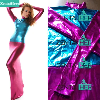 Free Shipping DHL Sexy Fancy Dress Adult Pink&Blue Long Sleeve Shiny Metallic Zentai Dress Catsuit For Halloween Party
Free Shipping DHL Sexy Fancy Dress Adult Pink&Blue Long Sleeve Shiny Metallic Zentai Dress Catsuit For Halloween Party