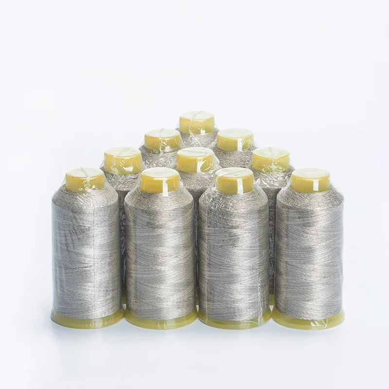 100%Silver fiber conductive sewing thread anti-static line 210D3 strand low resistance 100g/piece
100%Silver fiber conductive sewing thread anti-static line 210D3 strand low resistance 100g/piece