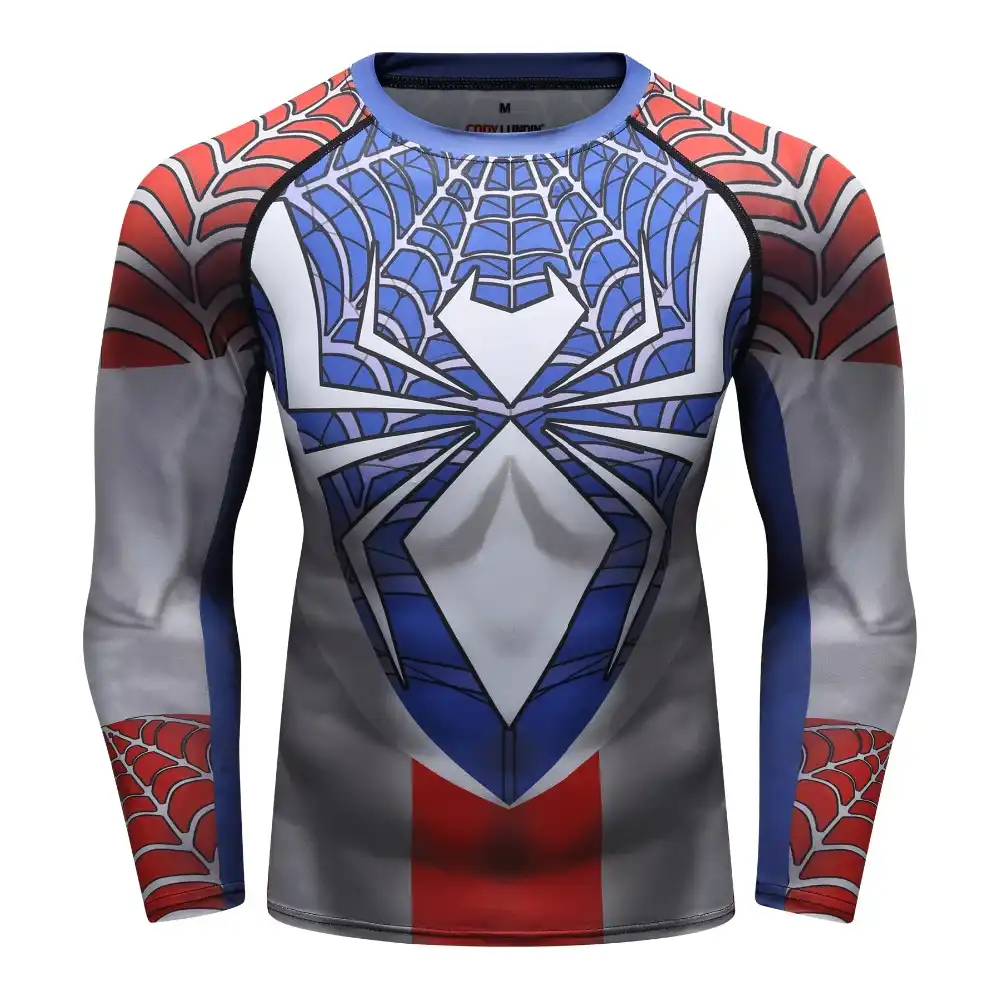 新しい Ufc ブラジル柔術 Mma 起動圧縮ラッシュガード Tシャツ男スパイダーマン Pk アイアンマン 3d フィットネスボディスーツ Bodybui Gooum