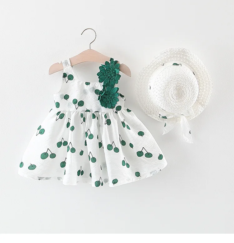 Summer Baby Girl Dress for Newborns Sleeveless Princess Dress 2019 Casual Cherry Print Toddler Baby Dresses Clothes With Hat
Summer Baby Girl Dress for Newborns Sleeveless Princess Dress 2019 Casual Cherry Print Toddler Baby Dresses Clothes With Hat
