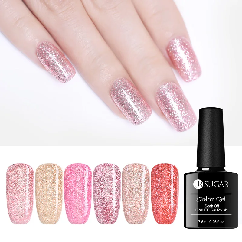 UR SUGAR 7.5ml Rose Gold Gel Nail Polish Shining Glitter Nude Pink Gel Vanish Soak Off UV Gel Lacuqer Manicure UV LED Gel DIY
UR SUGAR 7.5ml Rose Gold Gel Nail Polish Shining Glitter Nude Pink Gel Vanish Soak Off UV Gel Lacuqer Manicure UV LED Gel DIY