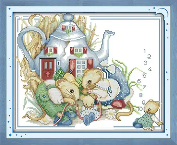 The mouse family harmony Printed Canvas DMC Counted Chinese Cross Stitch Kits printed Cross-stitch set Embroidery Needlework
The mouse family harmony Printed Canvas DMC Counted Chinese Cross Stitch Kits printed Cross-stitch set Embroidery Needlework