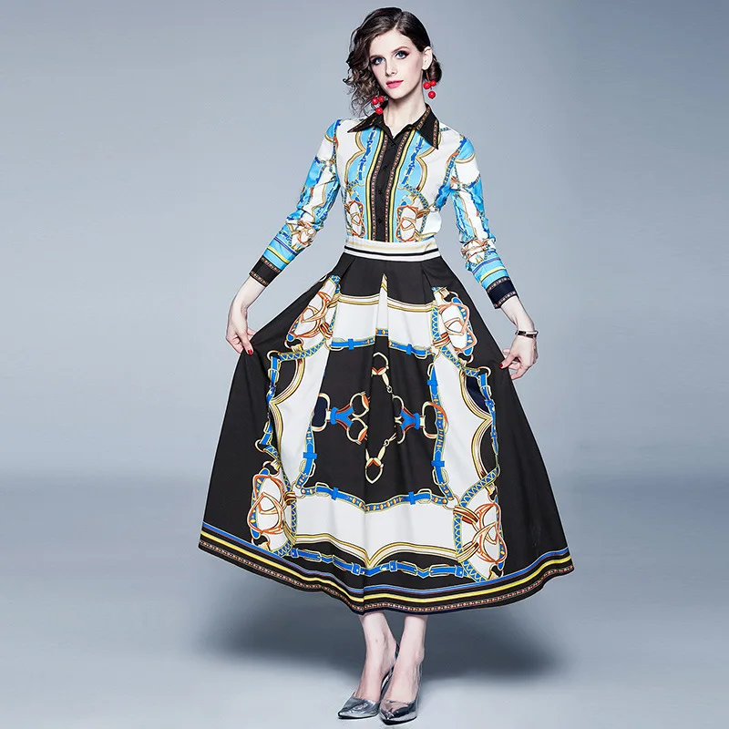 2019 Color Matching Chain Print Slim Slimming High Waist Fashion High-end Large Long Dress Women Dress Robe Femme
2019 Color Matching Chain Print Slim Slimming High Waist Fashion High-end Large Long Dress Women Dress Robe Femme