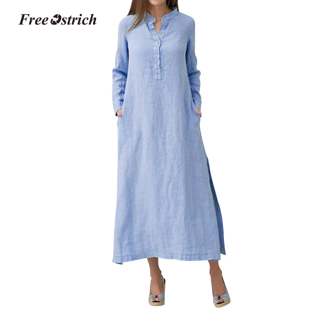 Free Ostrich Dress Women's Kaftan Cotton Long Sleeve Plain Casaul Oversized Maxi Long Shirt Dress Sundress women Dress elegant
Free Ostrich Dress Women's Kaftan Cotton Long Sleeve Plain Casaul Oversized Maxi Long Shirt Dress Sundress women Dress elegant