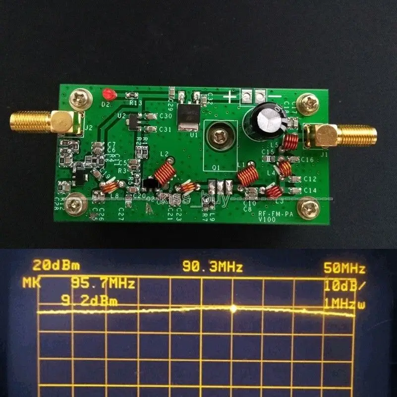 7W 65-110MHz FM radio transmitter Power Amplifier Frequency 1mW dc 12v for Tracking source spectrum analyzer test
7W 65-110MHz FM radio transmitter Power Amplifier Frequency 1mW dc 12v for Tracking source spectrum analyzer test