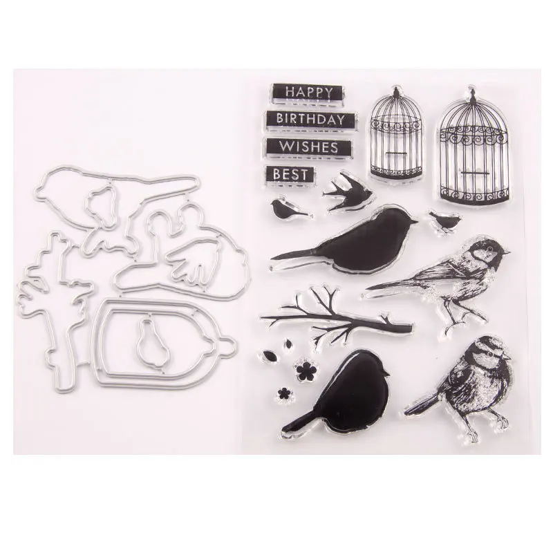 KLJUYP Birds and birdcage Transparent Clear Silicone Stamp Cutting Dies Set for DIY scrapbooking/photo album Decorative
KLJUYP Birds and birdcage Transparent Clear Silicone Stamp Cutting Dies Set for DIY scrapbooking/photo album Decorative