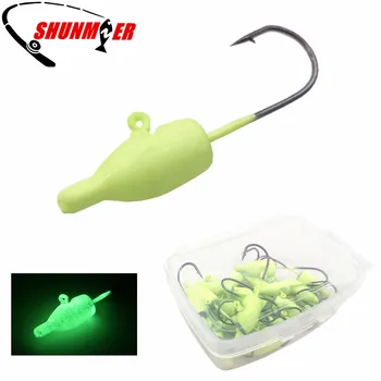 SUNMILE 20pcs Luminous Fishing Lead Jig Head 1.4g 1.8g 2.6g 4g Barbed Hook Soft Lure Ice Jigging Hook Fishing Hooks
SUNMILE 20pcs Luminous Fishing Lead Jig Head 1.4g 1.8g 2.6g 4g Barbed Hook Soft Lure Ice Jigging Hook Fishing Hooks