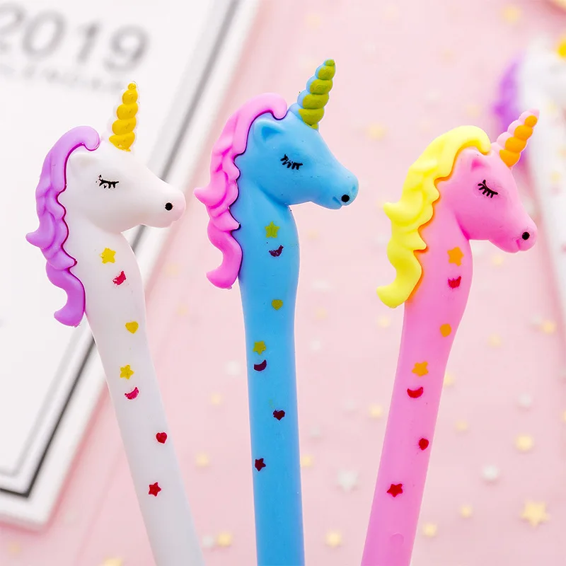 

Kawaii color unicorn Gel Pen Neutral pen papeleria girl cute Stationery Pen Cartoon Office School Supplies writing Students Gift