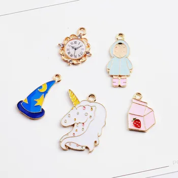 30pcs/lot alloy drop oil gold tone animals caroon girls/unicorn/Magic cap/clock/Gift Boxes shape metal charm diy jewelry pendant
30pcs/lot alloy drop oil gold tone animals caroon girls/unicorn/Magic cap/clock/Gift Boxes shape metal charm diy jewelry pendant