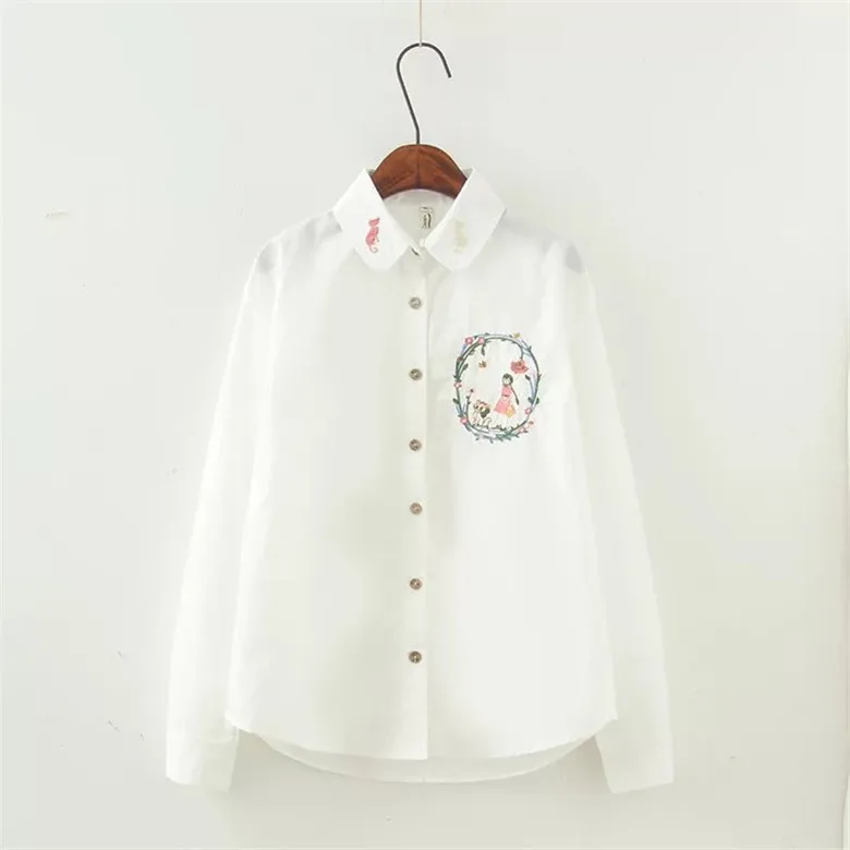 Plus Size Spirng Summer Elegant white Ladies ShirtsFashion Cotton Casual Tops Lapel Long Sleeve Women Embroidery Blouse
Plus Size Spirng Summer Elegant white Ladies ShirtsFashion Cotton Casual Tops Lapel Long Sleeve Women Embroidery Blouse