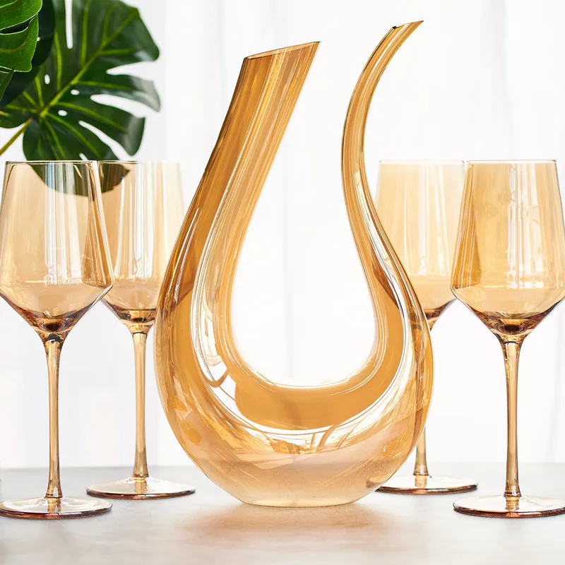 Amber Crystal Cup Yellow Transparent Wine Glass High Quality Goblet Decanter Dinner Party Wine Set Banquet Tableware Supply
Amber Crystal Cup Yellow Transparent Wine Glass High Quality Goblet Decanter Dinner Party Wine Set Banquet Tableware Supply