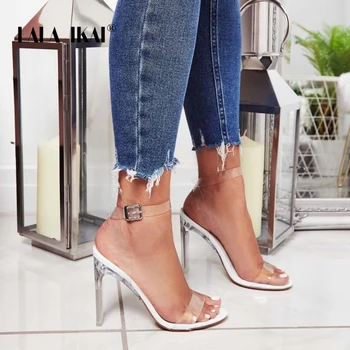 LALA IKAI Women Sandals High Heels Summer PVC Buckle Strap Ladies Transparent Shoes Thin Heel Sandalie Female 014C3269-45
LALA IKAI Women Sandals High Heels Summer PVC Buckle Strap Ladies Transparent Shoes Thin Heel Sandalie Female 014C3269-45