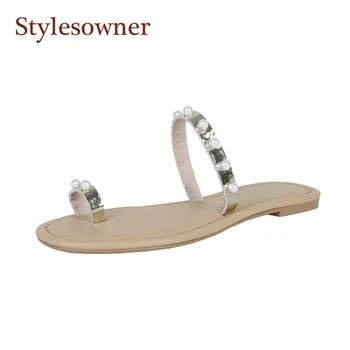 New Arrival Female Slip on Slides Solid Color Pineapple Thong One Strap Summer Cool Shoes Pearl Decor Leather White Slipper
New Arrival Female Slip on Slides Solid Color Pineapple Thong One Strap Summer Cool Shoes Pearl Decor Leather White Slipper