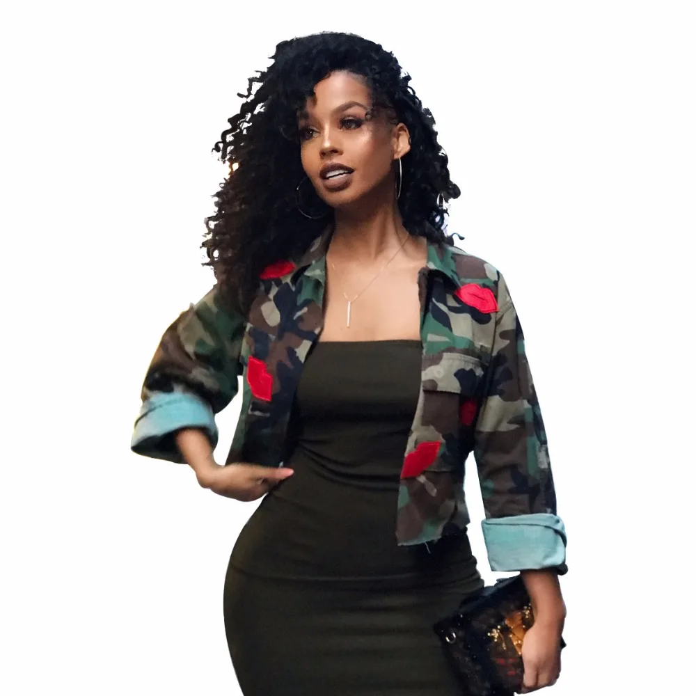 New Camouflage Jacket Women Lip Plus Size Ladies Coat Spring Autumn Women Jacket 8WT044
New Camouflage Jacket Women Lip Plus Size Ladies Coat Spring Autumn Women Jacket 8WT044
