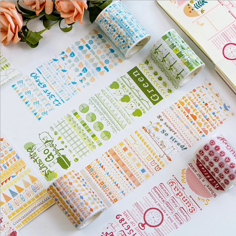 60mmX5m Creative Time series washi tape DIY decorative scrapbooking planner masking tape label paper tape sticker stationery
60mmX5m Creative Time series washi tape DIY decorative scrapbooking planner masking tape label paper tape sticker stationery