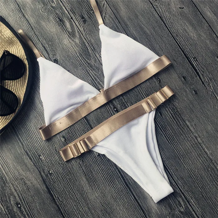 2019 golden line Swimsuit White velvet Bikini set Swimsuit Women bathing costume Separate swimsuit Sexy ladies swimwear tanga
2019 golden line Swimsuit White velvet Bikini set Swimsuit Women bathing costume Separate swimsuit Sexy ladies swimwear tanga